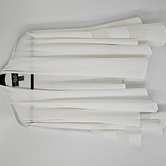 R&M Collection Elegant Creamy White Bell Sleeve Open Front Shrug Jacket - Picture 13 of 15